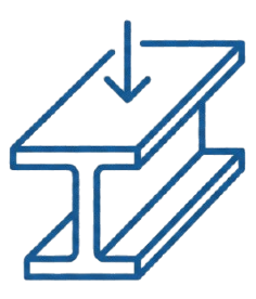 Statik & Stahlbau Stahlträger-Querschnitt als Symbol für Statik und Stahlbau